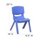 Emma and Oliver 2 Pack Plastic Stackable School Chair with 10.5"H Seat, Preschool Chair